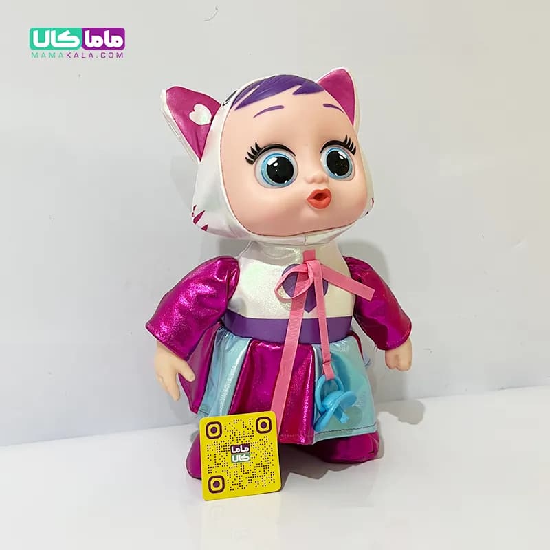 عروسک گریه کن کرای بیبی موزیکال بنفش 30 سانتی متر — تصویر ۳