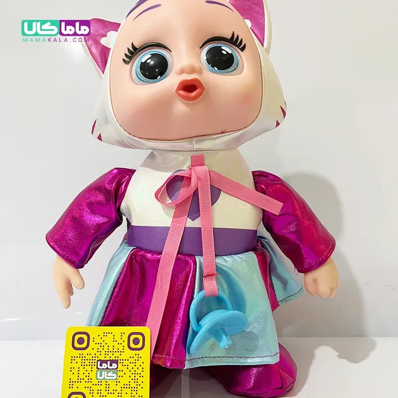 عروسک گریه کن کرای بیبی موزیکال بنفش 30 سانتی متر — تصویر ۸