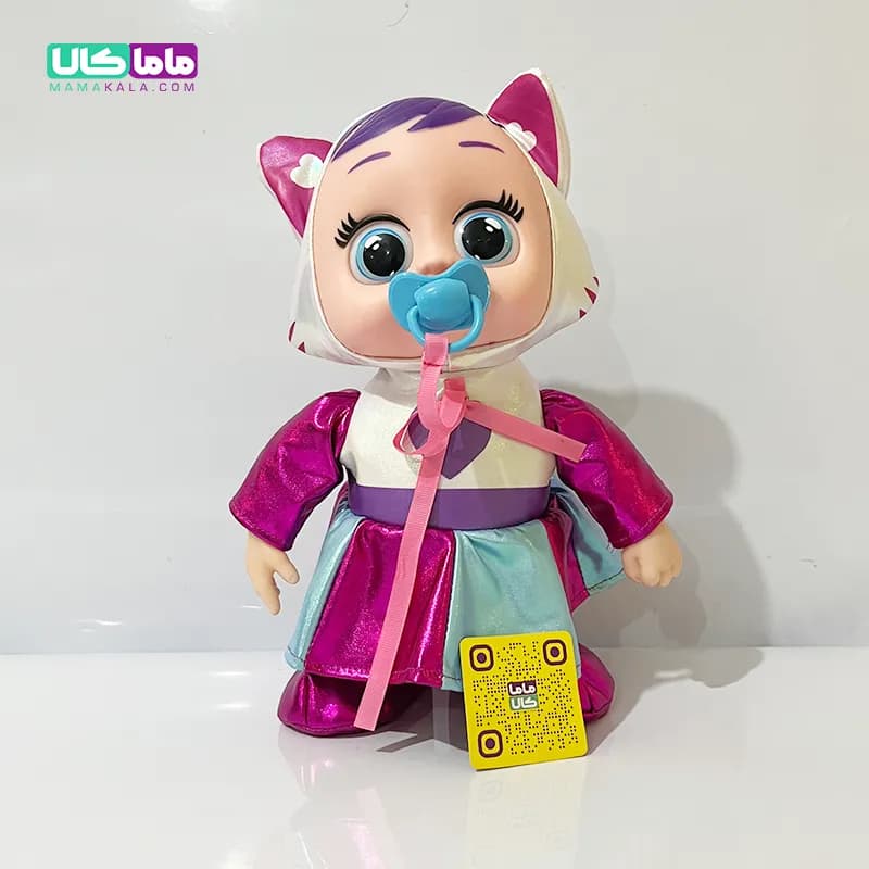 عروسک گریه کن کرای بیبی موزیکال بنفش 30 سانتی متر