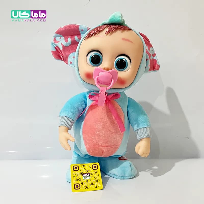 عروسک گریه کن کرای بیبی موزیکال آبی 30 سانتی متر — تصویر ۲