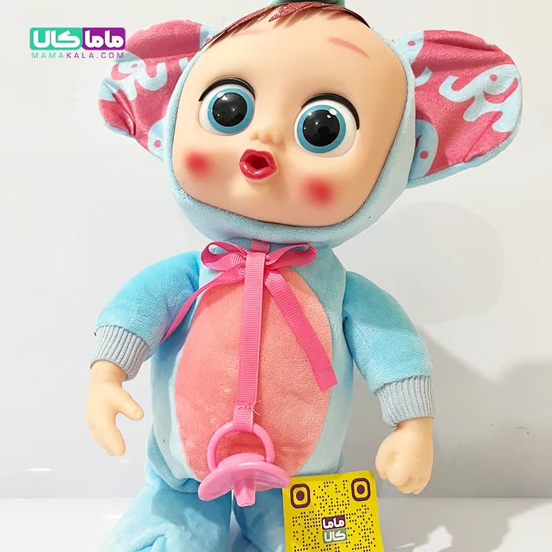 عروسک گریه کن کرای بیبی موزیکال آبی 30 سانتی متر — تصویر ۵