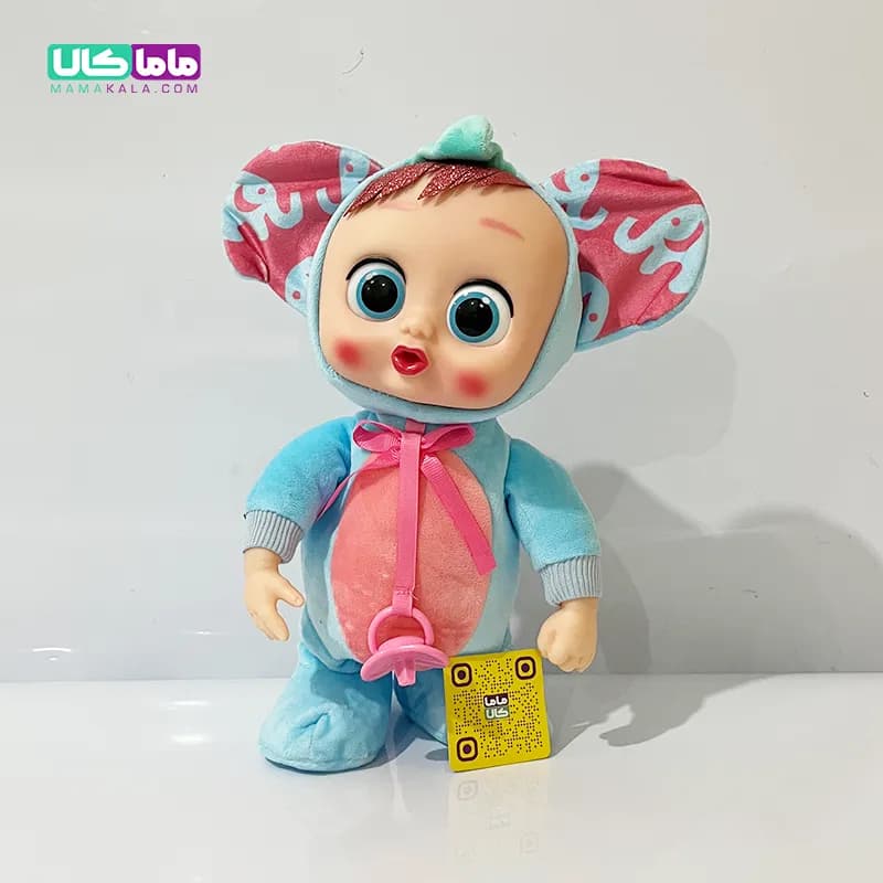 عروسک گریه کن کرای بیبی موزیکال آبی 30 سانتی متر
