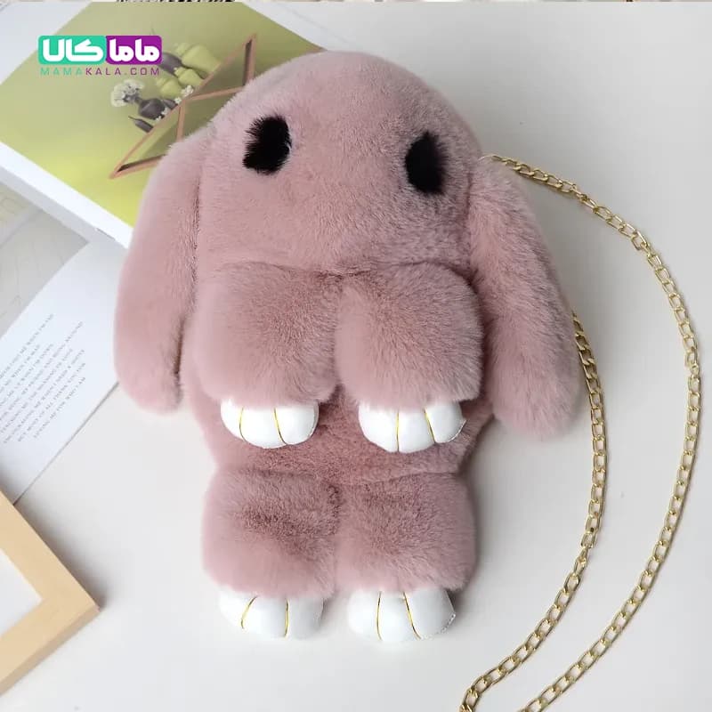 کیف دوشی عروسکی مدل خرگوش کالباسی 35 سانتیمتر