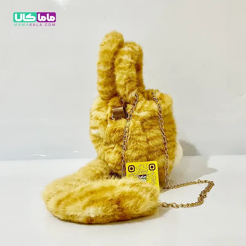 کیف عروسکی بزرگ پرزی مدل گربه نارنجی 40 سانتیمتر — تصویر ۷