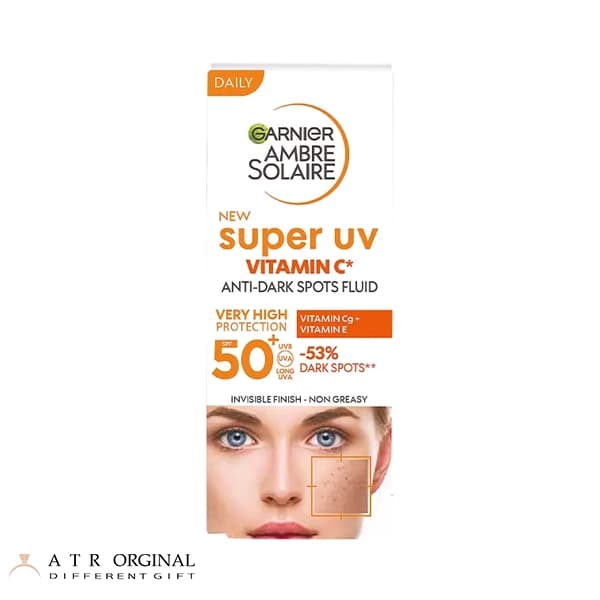 ضدآفتاب فلوئیدی آمبر سولر سوپر UV ویتامین C گارنیر SPF50+ — تصویر ۳