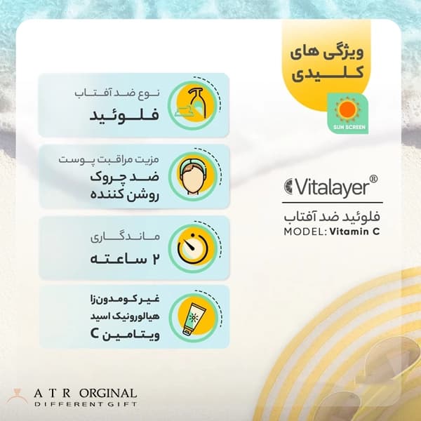 فلوئید ضدآفتاب بی‌رنگ ویتالیر SPF50 مدل Vitamin C — تصویر ۷