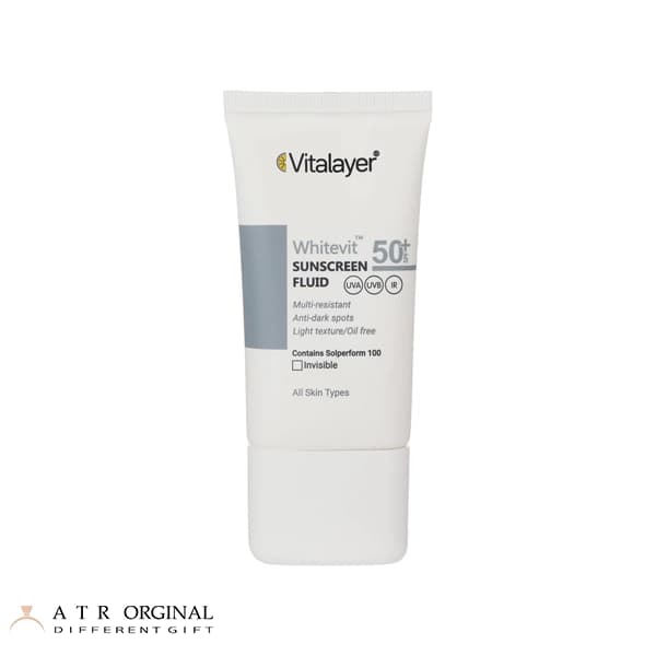 فلوئید ضدآفتاب بی‌رنگ ویتالیر SPF50 مدل Whitevit