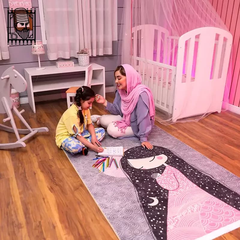 فرش کودک طرح مادر و کودک کد 2599013090 تمام رنگ 700 شانه