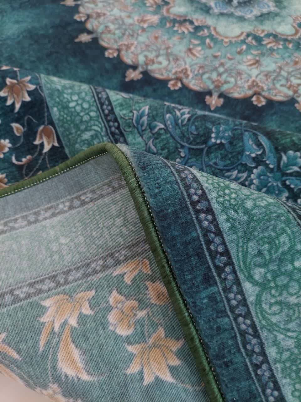 فرش روچک کد 400400 فیروزه ای طرح دستباف — تصویر ۵