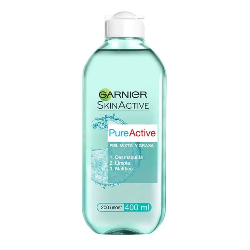 میسلار واتر گارنیر انواع پوست Pure Active حجم 400 میلی لیتر | Garnier Pure Active Micellar Cleansing Water 400ml