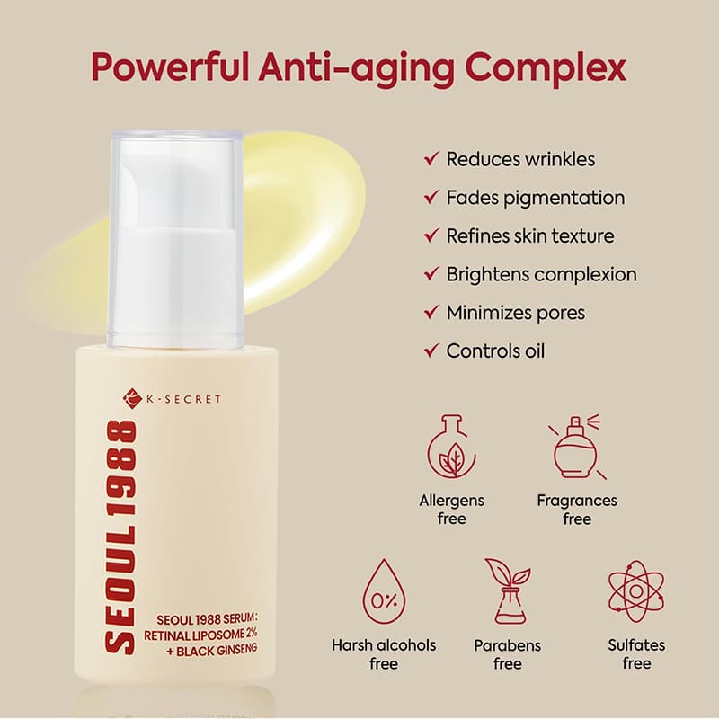 سرم جنسینگ سیاه ۲٪ سئول 1988 | Seoul 1988 Black Ginseng 2% Repair Essence – K-Secret — تصویر ۵