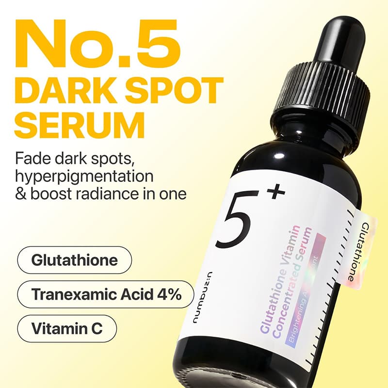 سرم ضد لک و روشن‌ کننده نامبوزین شماره 5 | Numbuzin No.5+ Glutathione Vitamin C Concentrated Serum — تصویر ۳