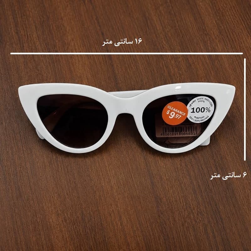 عینک آفتابی زنانه گربه ای فریم سفید بیلاین گروپ سفارش آلمان beeline GmbH 0666638 — تصویر ۳