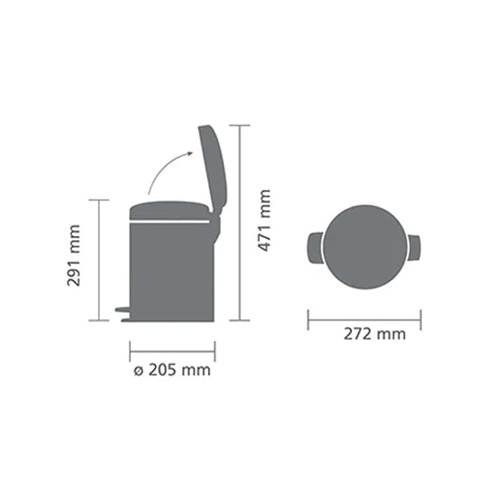 سطل زباله 5 لیتر آبی برابانتیا | Brabantia NEWICON PEDAL BIN — تصویر ۷