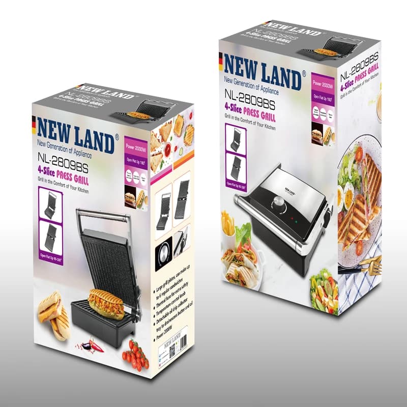 گریل حرفه ای نیولند مدل 2809 / NEWLAND NL2809BS — تصویر ۳