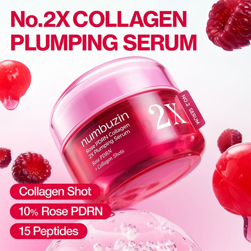 سرم حجم دهنده کلاژن و PDRN گل رز نامبوزین شماره 2 | NUMBUZIN ROSE PDRN COLLAGEN PLUMPING SERUM ROSE PDRN — تصویر ۲