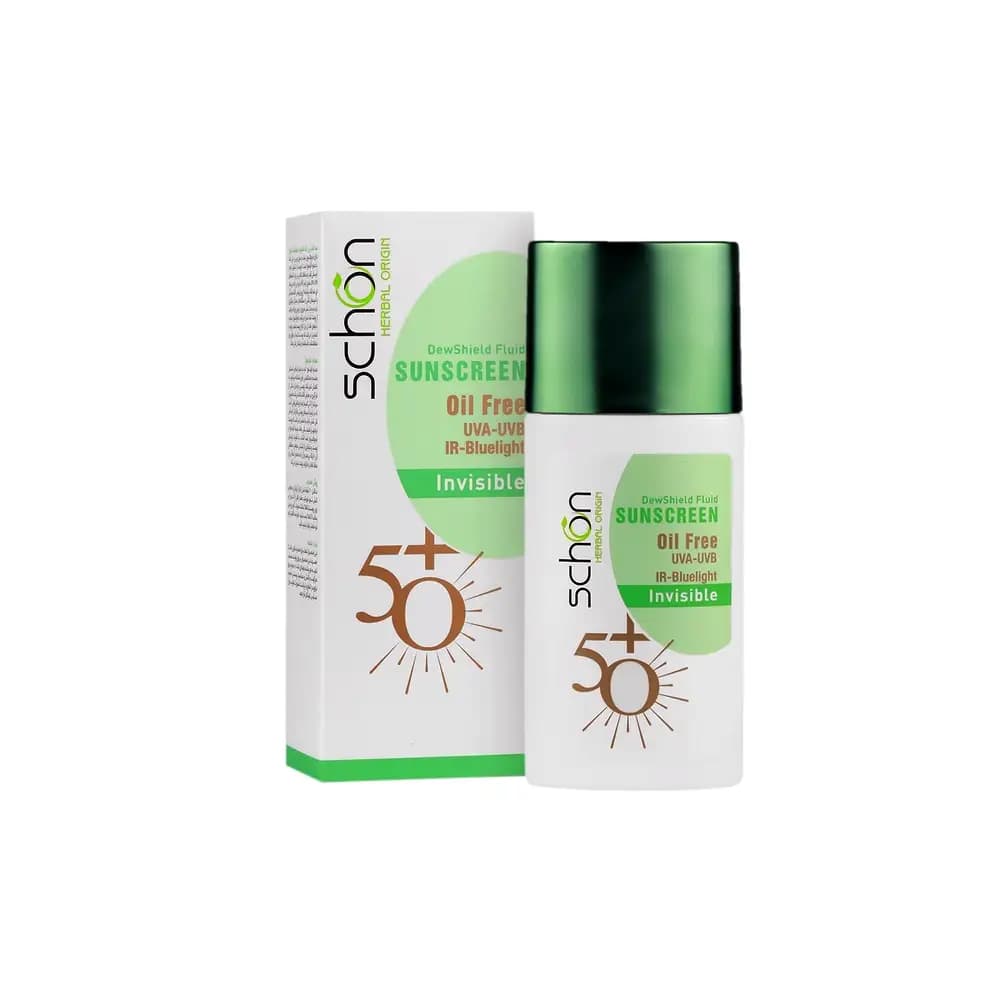 ضد آفتاب بی‌ رنگ فلوئیدی دیووشیلد SPF50 شون 50 میلی لیتر | Schon Dew Shield Invisible Fluid SPF50 Sunscreen