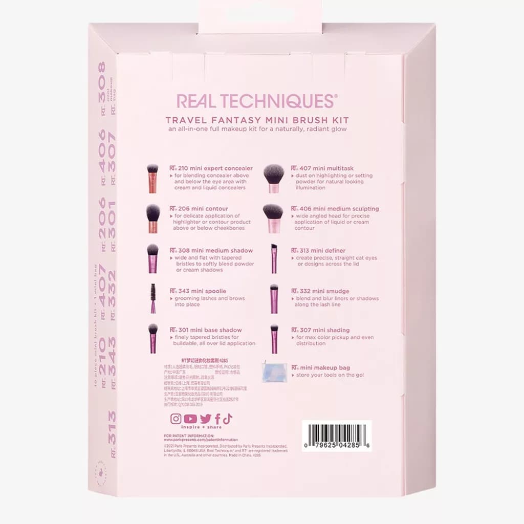 ست براش مینی مسافرتی ریل تکنیکس ۱۰ تکه | Real Techniques Travel Fantasy Mini Brush Kit 10 Piece Set — تصویر ۵