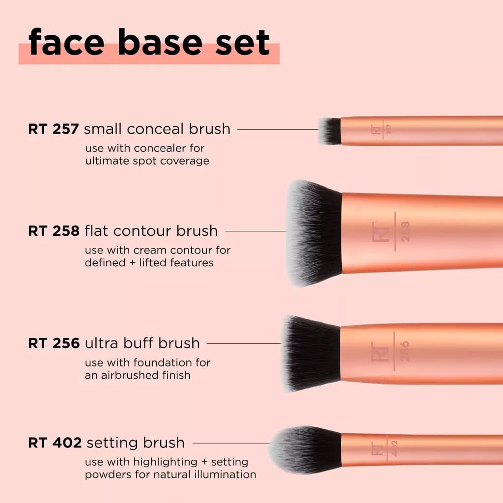 ست براش پایه صورت ریل تکنیکس ۴ عددی | Real Techniques Face Base Set 4 Multi Use Base Brushes — تصویر ۳