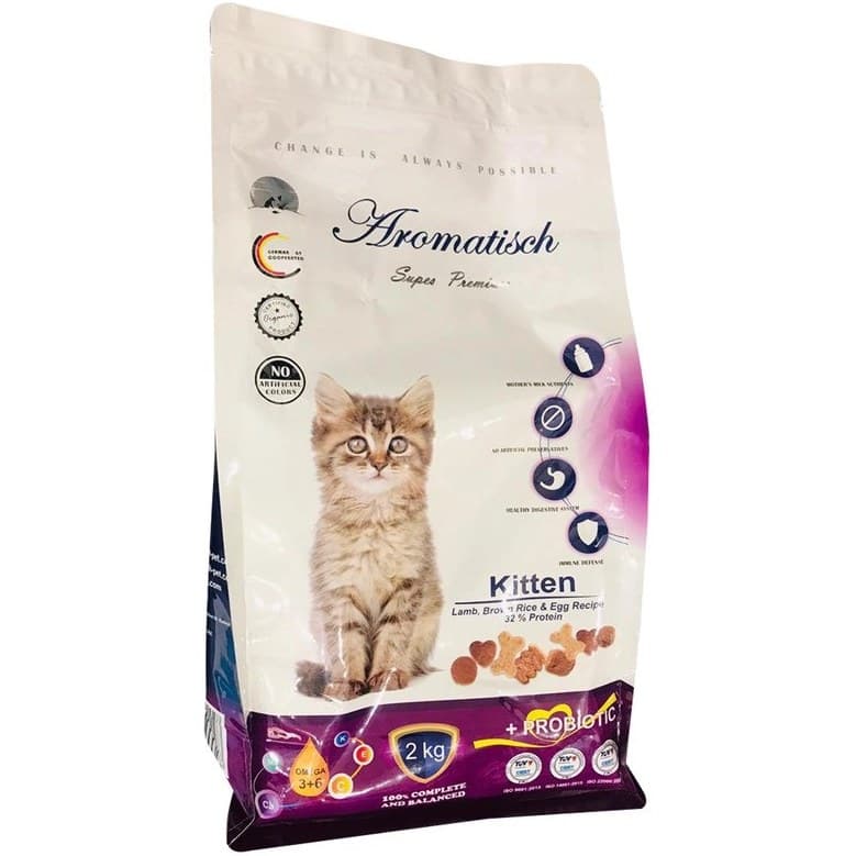 غذای خشک بچه گربه آروماتیش مدل kitten lamb