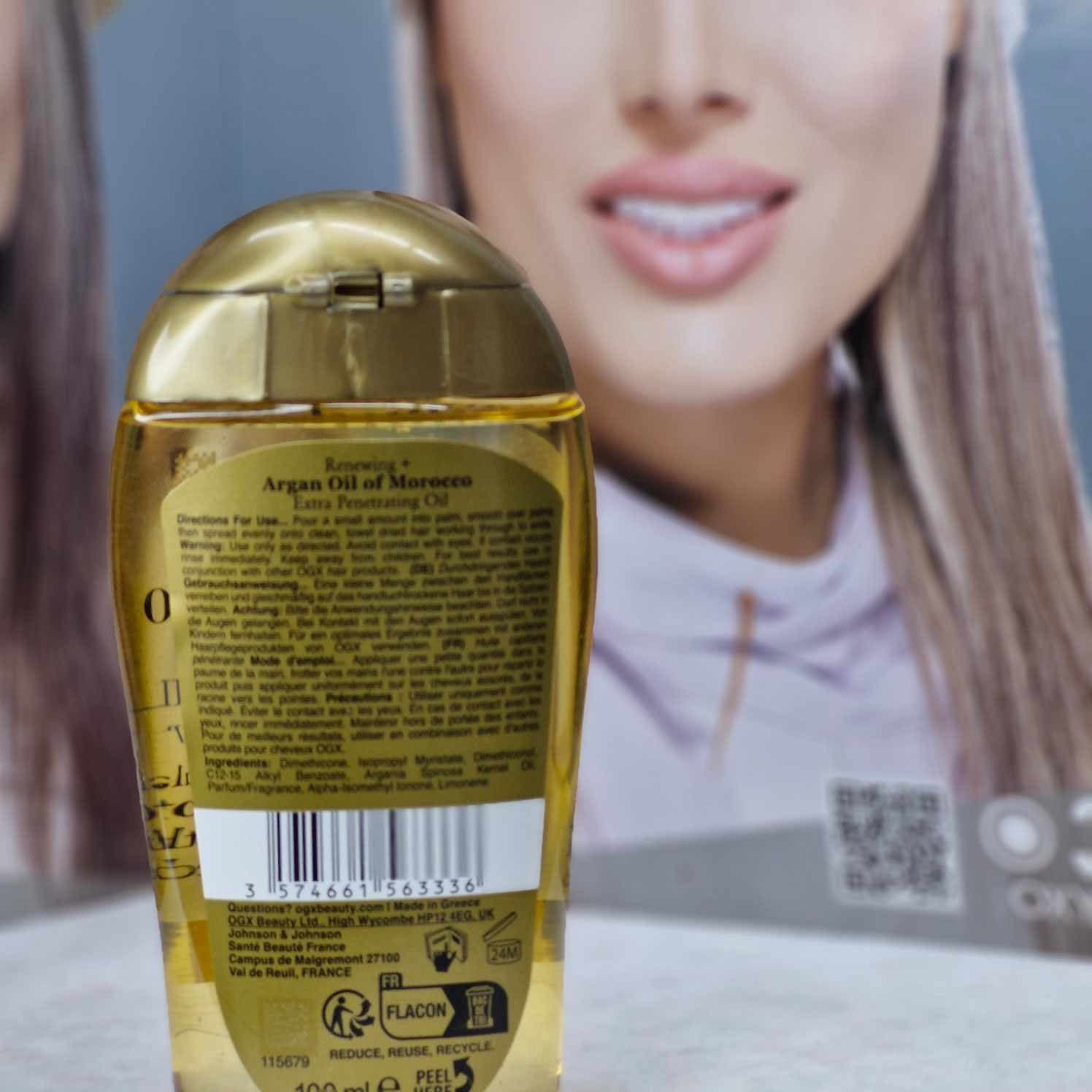 روغن آرگان OGX مناسب انواع مو 100 میلی لیتر — تصویر ۳