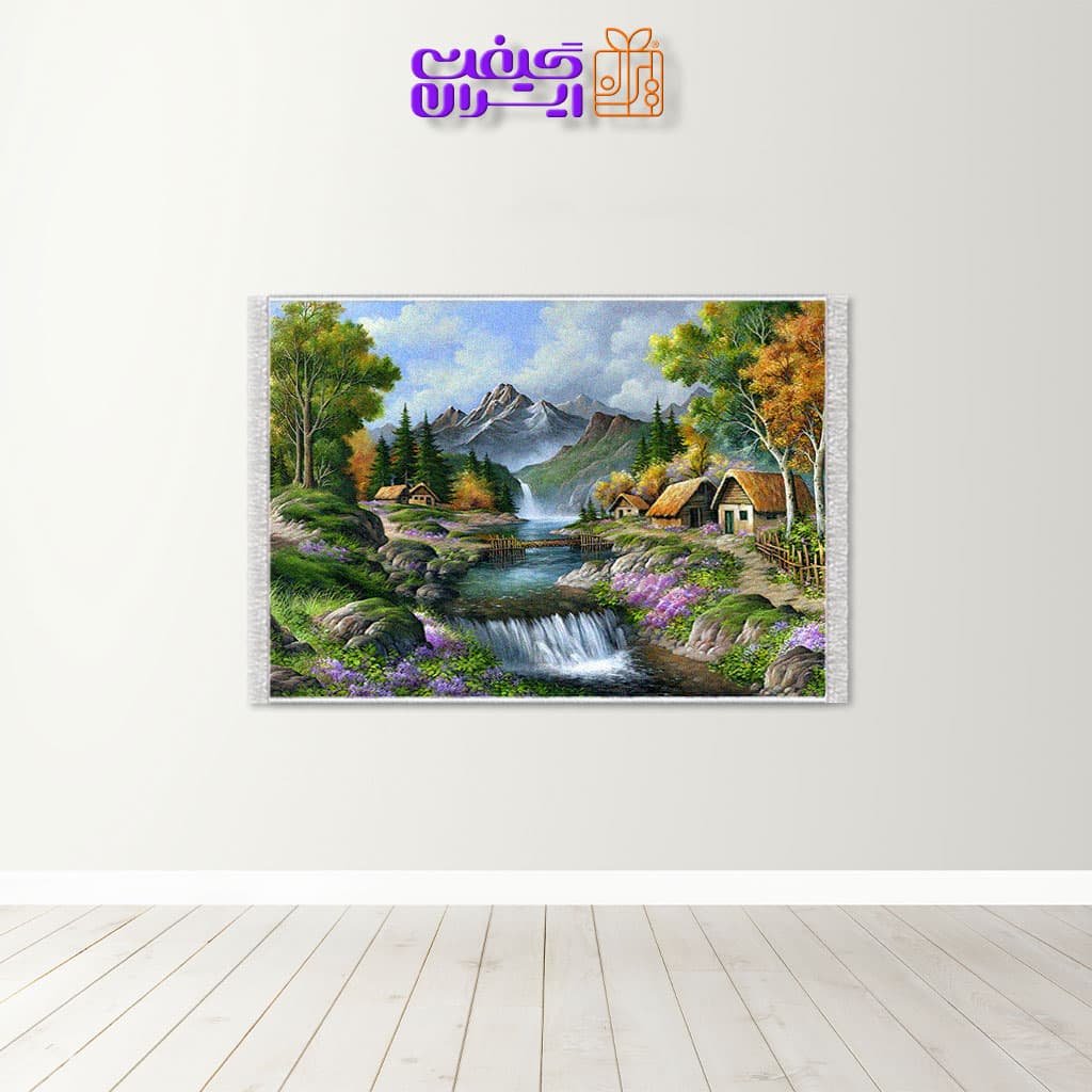 تابلو فرش طرح منظره رودخانه کد 1124