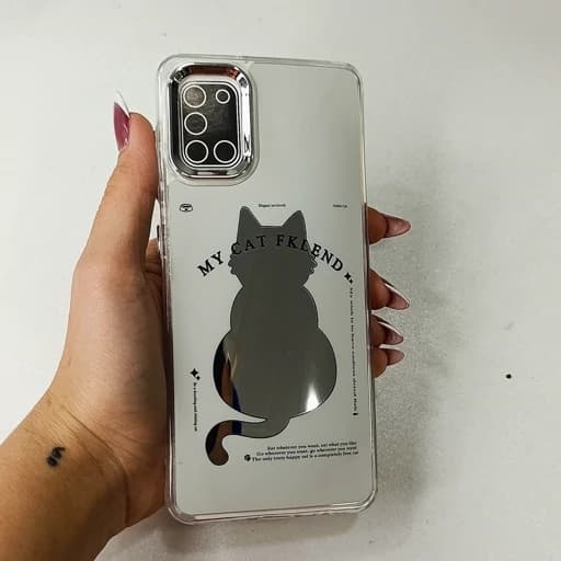 گارد گوشی A31 طرح آیینه ای فانتزی مدل گربه a31 قاب و کاور