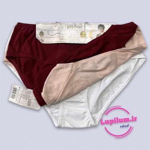شورت اسلیپ دخترانه سفید صورتی زرشکی هری پاتر