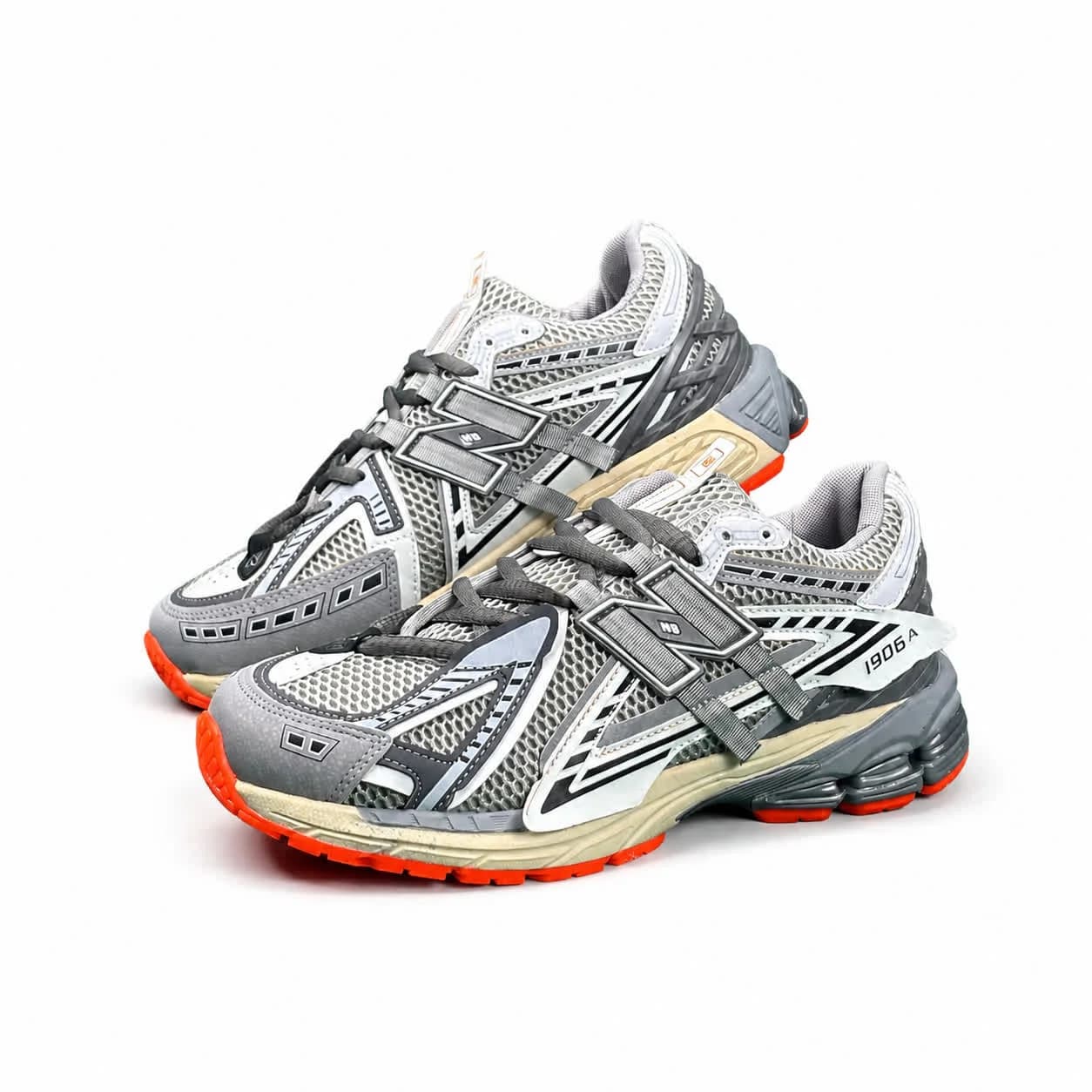 کتونی مردانه نیوبالانس 1906 طوسی نارنجی New BALANCE 1906 — تصویر ۳