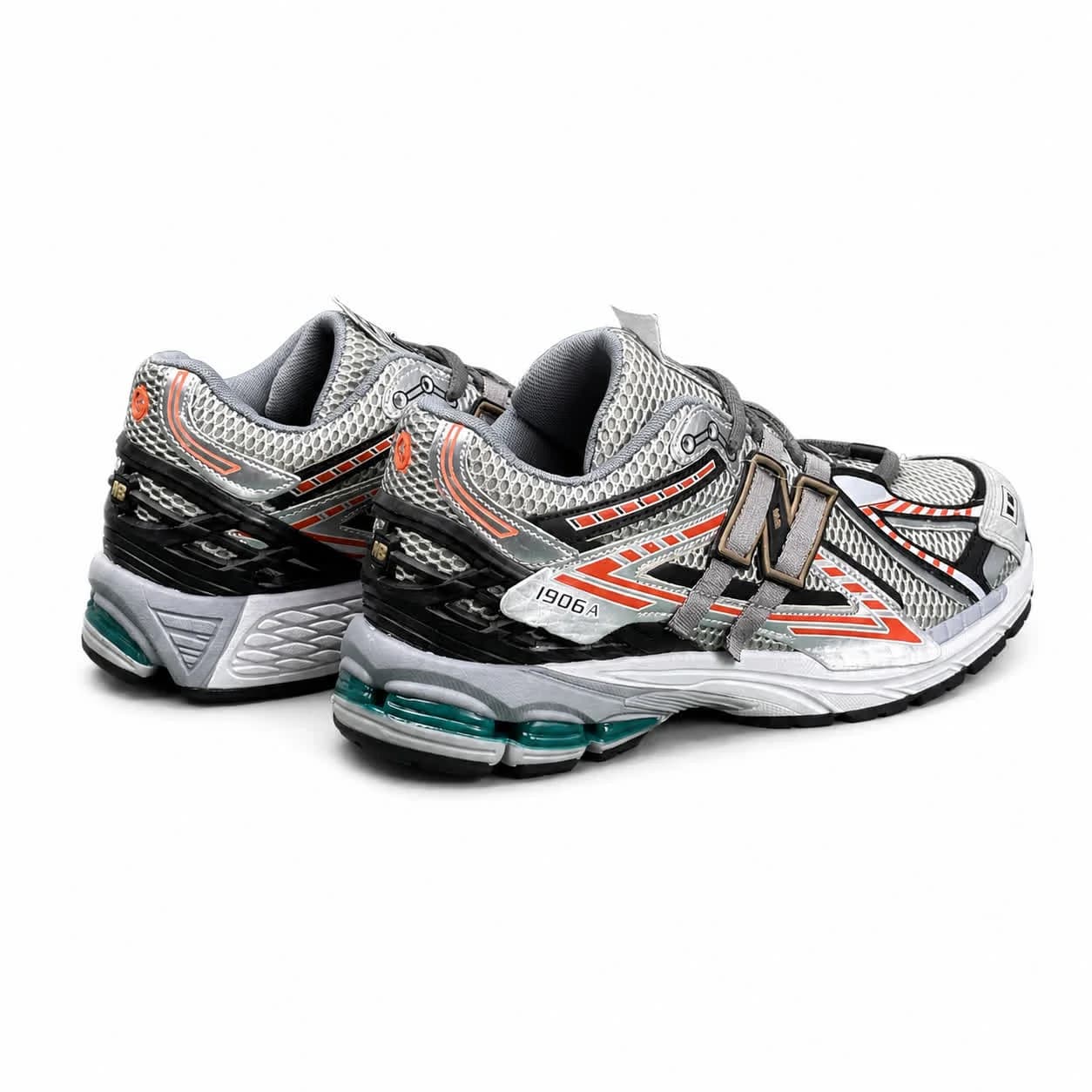 کتونی مردانه نیوبالانس طوسی نارنجی New BALANCE 1906 — تصویر ۵