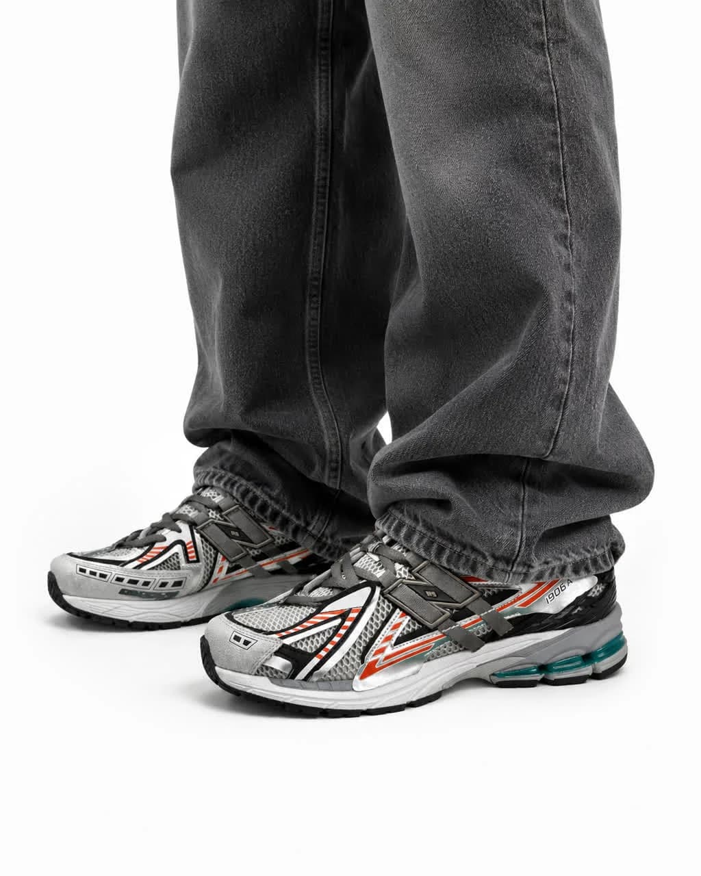 کتونی مردانه نیوبالانس طوسی نارنجی New BALANCE 1906 — تصویر ۲