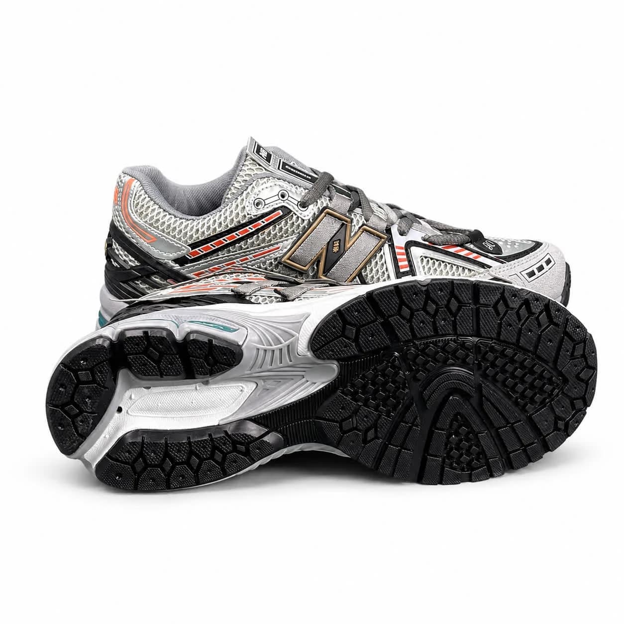 کتونی مردانه نیوبالانس طوسی نارنجی New BALANCE 1906 — تصویر ۴