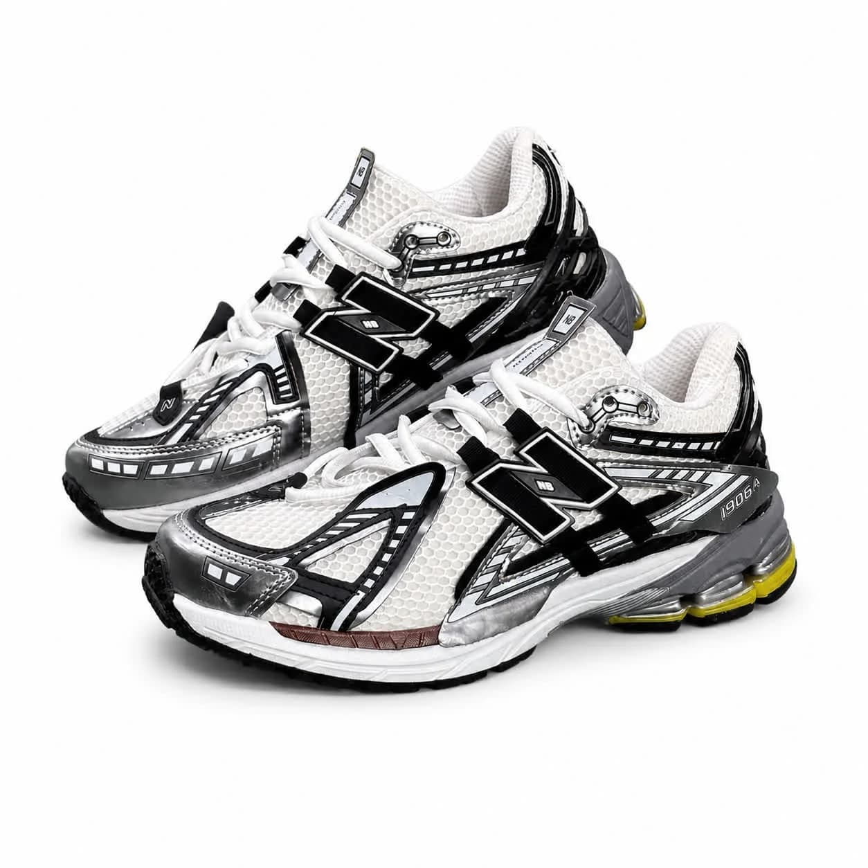 کتونی مردانه نیوبالانس سفید طوسی مشکی New BALANCE 1906 — تصویر ۲