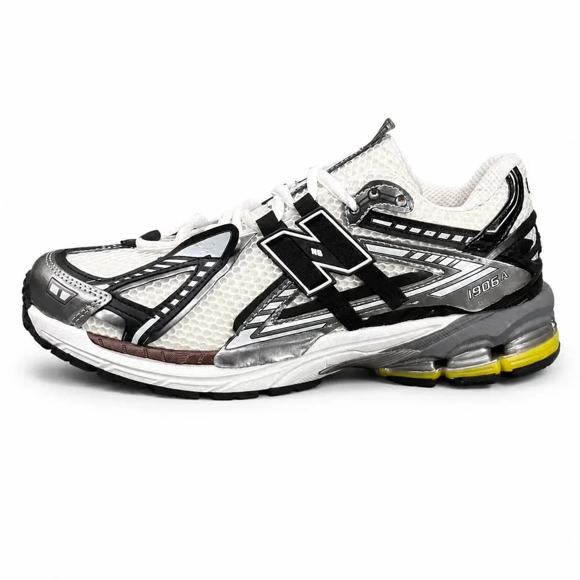 کتونی مردانه نیوبالانس سفید طوسی مشکی New BALANCE 1906