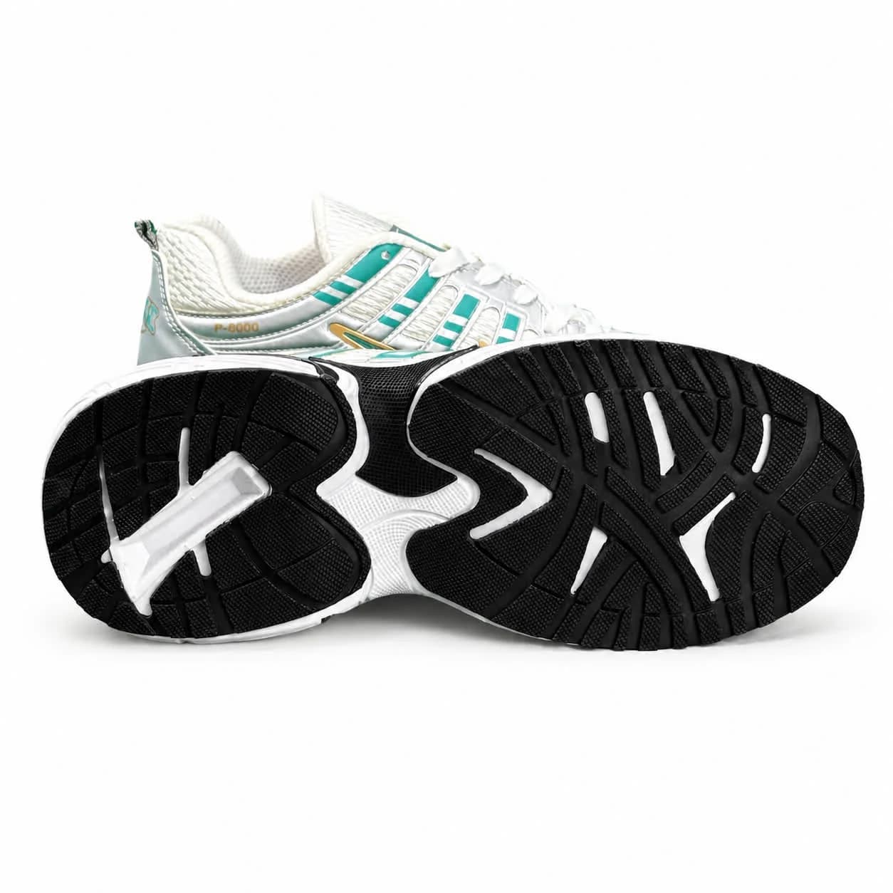 کتونی مردانه مدل رانینگ نایک P6000 سفید نقره ای سبز NIKE — تصویر ۴