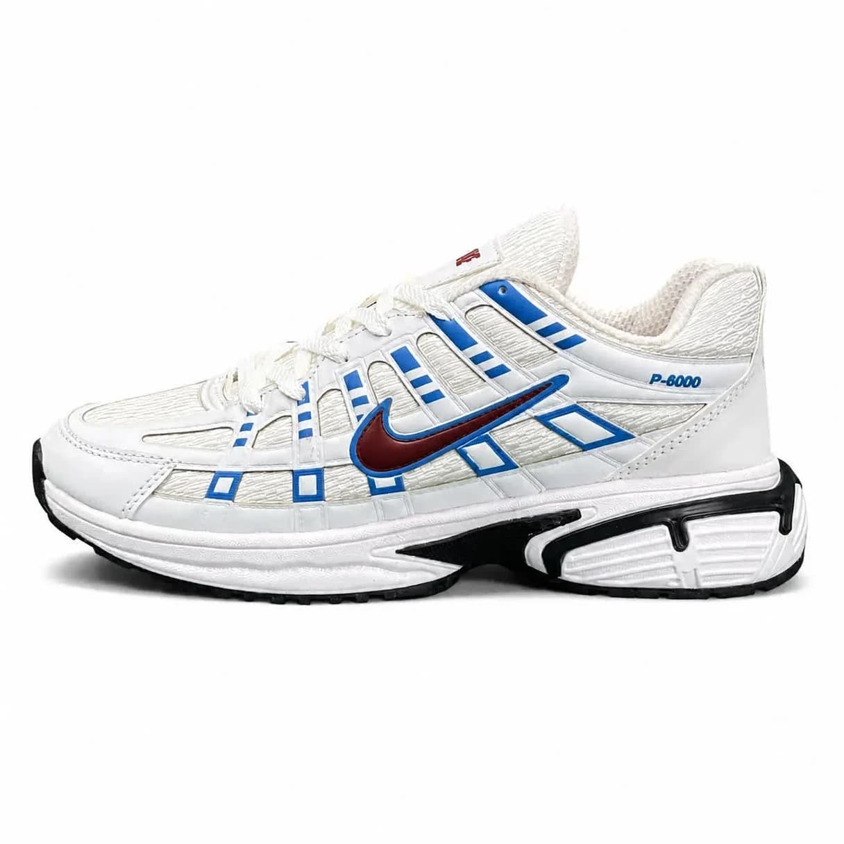 کتونی مردانه مدل رانینگ نایک P6000 سفید آبی قرمز NIKE