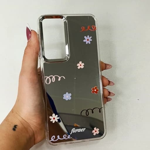 گارد گوشی A26 طرح آیینه ای فانتزی مدل شکوفه گل a26 قاب و کاور