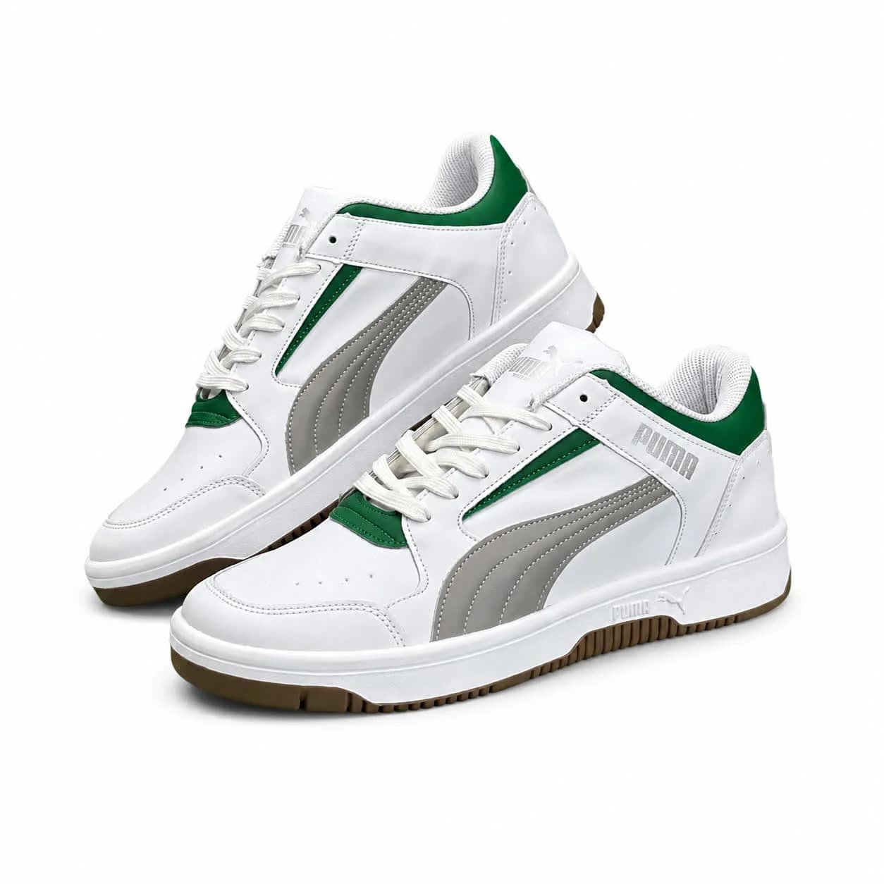 کفش کتانی مردانه و بزرگپا مدل پوما سفید طوسی سبز Puma — تصویر ۲