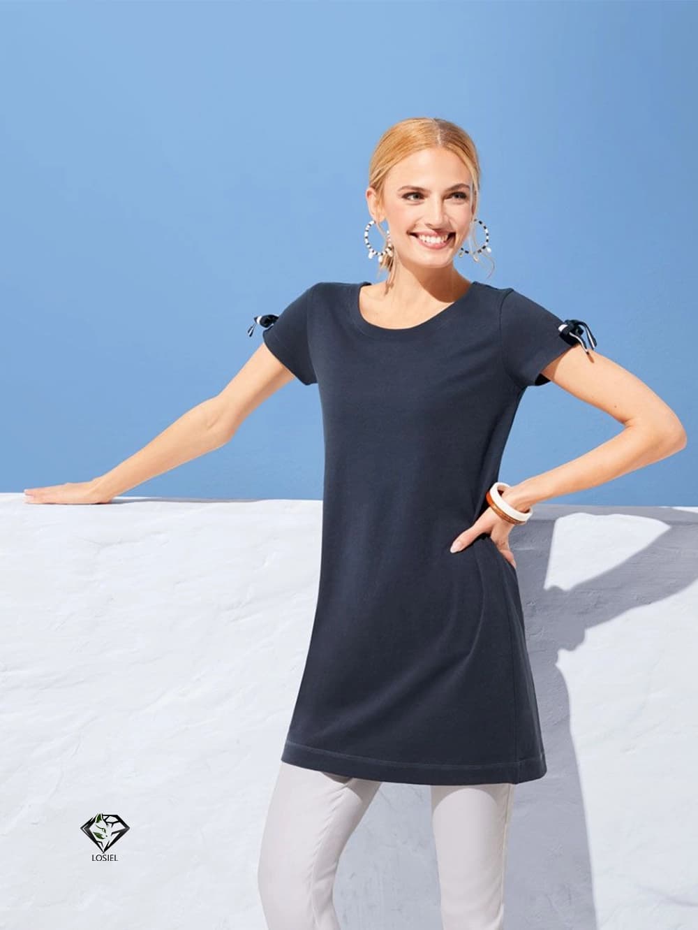 تیشرت لانگ زنانه برند اسمارا کد TT43579