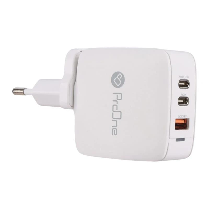 شارژر دیواری پرووان PWC565 | توان 65 وات، دو پورت Type-C + یک پورت USB-A، فناوری PD و QC3.0 — تصویر ۳
