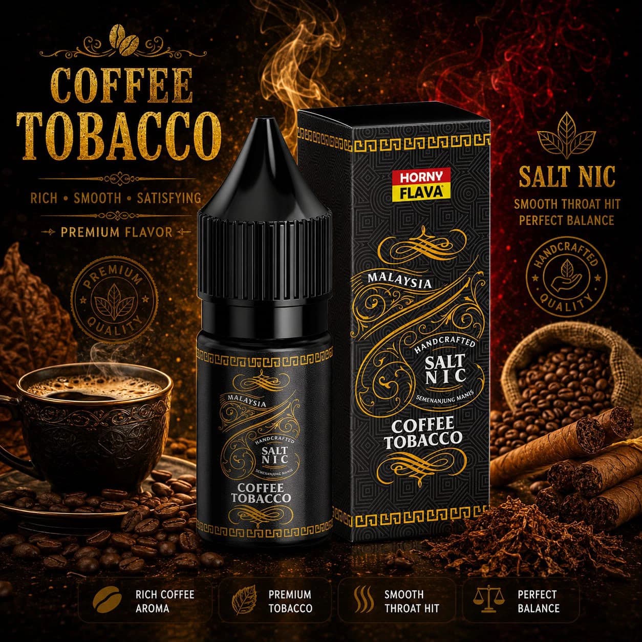 هورنی فلاوا قهوه تنباکو (Horny Flava Coffee Tobacco Salt Nic)