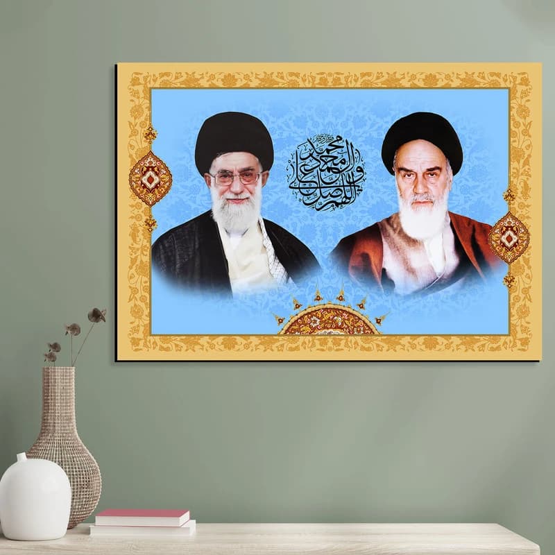 تابلو شاسی مدل امام خمینی و مقام معظم رهبری طرح صلوات کد 01