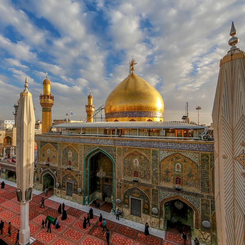 تابلو شاسی مدل طاقچه طرح نجف حرم امام علی (ع) کد 110-012
