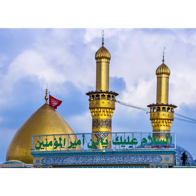 تابلو شاسی مدل کربلا طرح گنبد حرم حضرت ابوالفضل العباس (ع) کد 30
