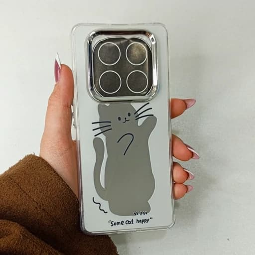 گارد گوشی Note 14 pro طرح آیینه ای فانتزی مدل گربه ای نوت 14 پرو قاب و کاور