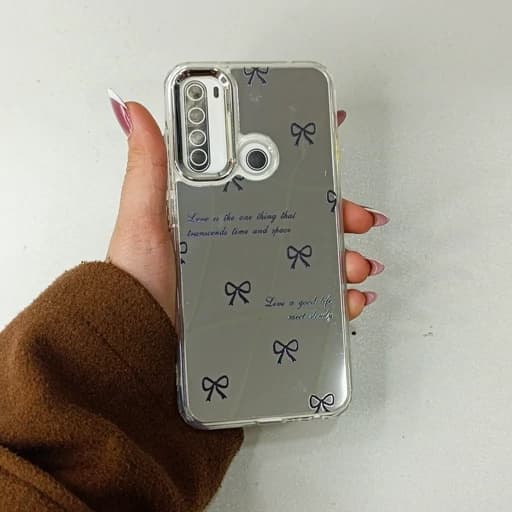 گارد گوشی Note 8 طرح آیینه ای فانتزی مدل پاپیون رنگ مشکی نوت 8 قاب و کاور