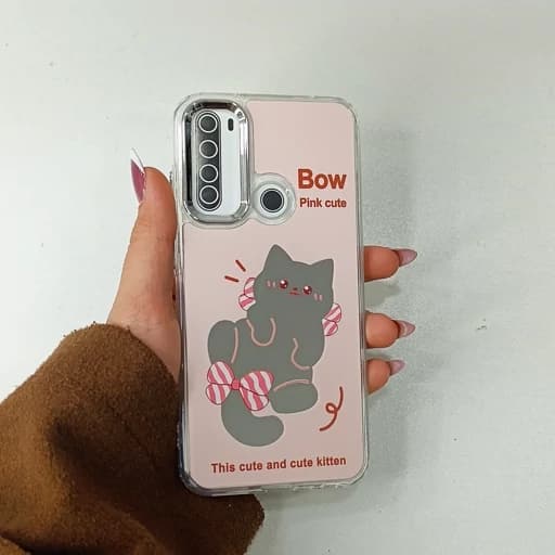 گارد گوشی Note 8 طرح آیینه ای فانتزی مدل گربه ای رنگ صورتی نوت 8 قاب و کاور