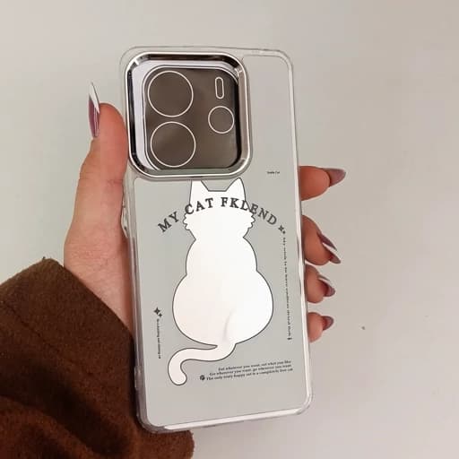 گارد گوشی Note 14 طرح آیینه ای فانتزی مدل گربه نوت 14 قاب و کاور