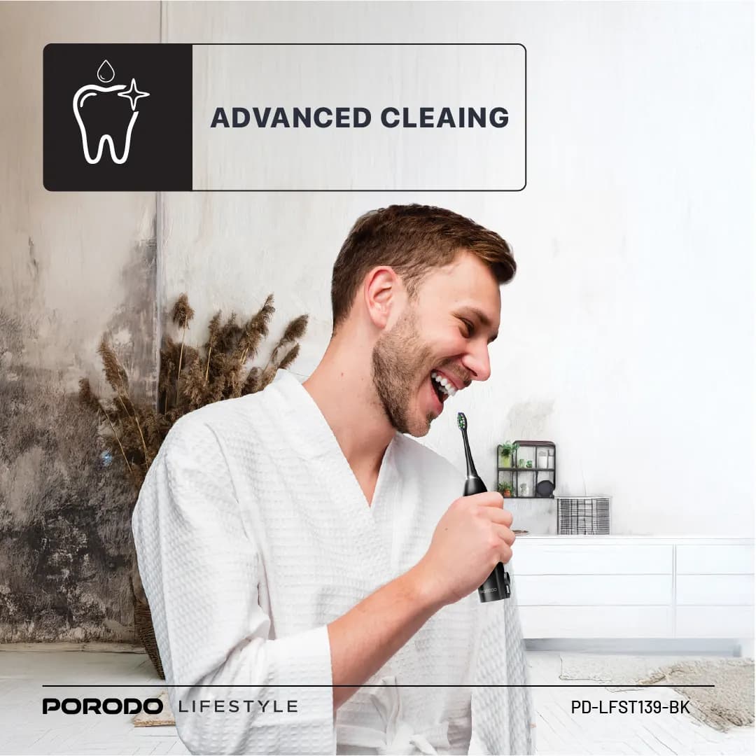 مسواک برقی و دهانشویه پرودو مدل PORODO WATER FLOSS & SONIC ELECTRIC TOOTH BRUSH LFS139 — تصویر ۶