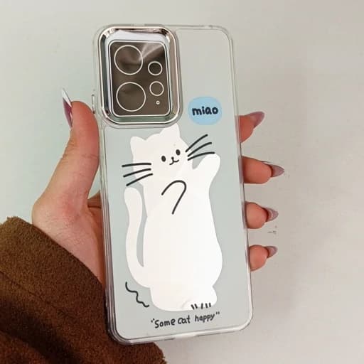 گارد گوشی Note 12 طرح آیینه ای فانتزی مدل گربه نوت 12 قاب و کاور — تصویر ۲